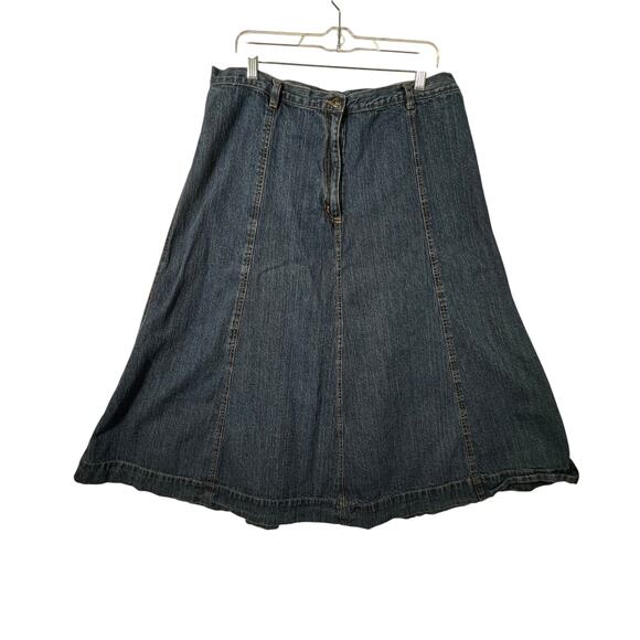 Roaman's Womans Jean Skirt Size 18W A Line Maxi Blue Denim Cotton - Picture 1 of 10